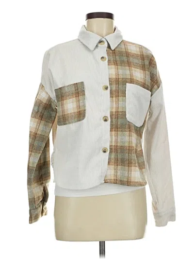 Pre-owned Blu Pepper Long Sleeve Blouse In White