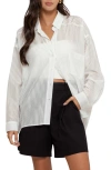 Blu Pepper Long Sleeve Button Down Top In White
