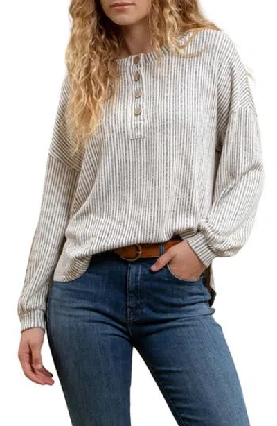 Blu Pepper Long Sleeve Half Button Top In Animal Print