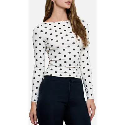 Blu Pepper Long Sleeve Knit Top In White