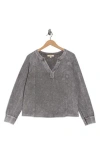 Blu Pepper Long Sleeve Knit Top In Gray