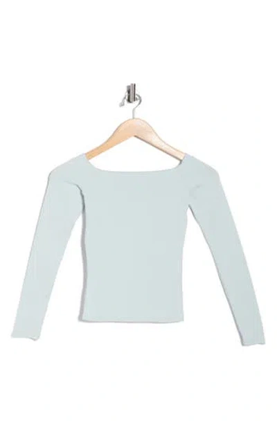 Blu Pepper Long Sleeve Off The Shoulder Top In Blue