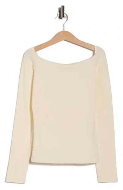 Blu Pepper Long Sleeve Off The Shoulder Top In Neutral