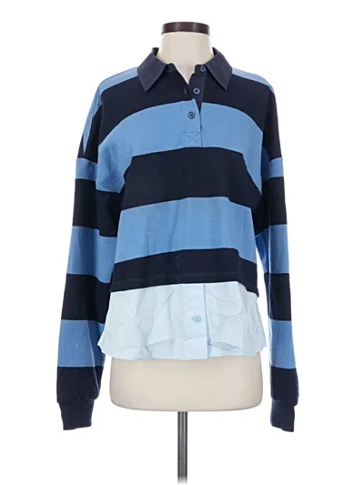 Pre-owned Blu Pepper Long Sleeve Polo Shirt In Blue