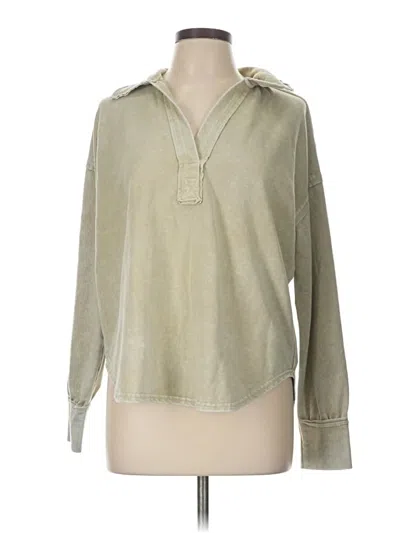 Pre-owned Blu Pepper Long Sleeve Polo Shirt In Tan