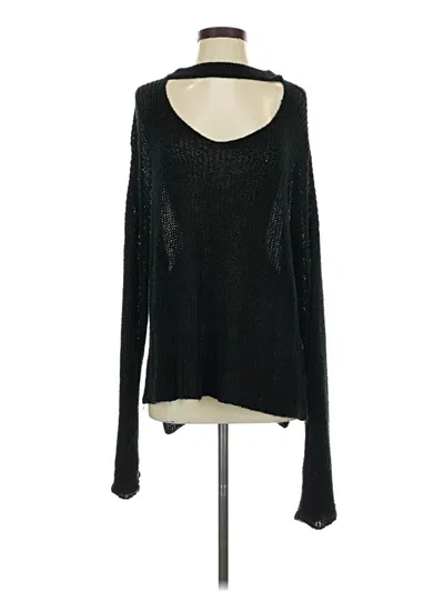 Pre-owned Blu Pepper Long Sleeve Top Black One Shoulder Neckline Tops
