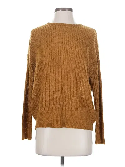 Pre-owned Blu Pepper Long Sleeve Top Gold Turtleneck Tops