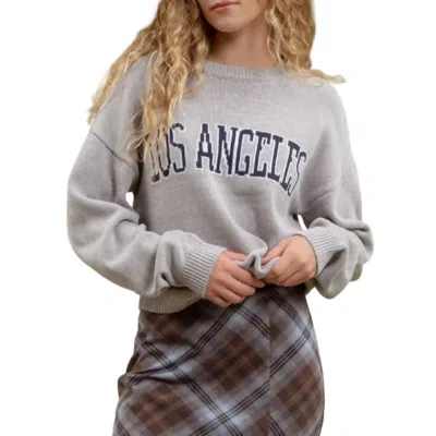 Blu Pepper Los Angeles Knit Pullover Sweater In Heather Grey In Gray