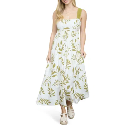 Blu Pepper Midi Dress In Green