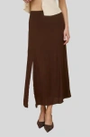 Blu Pepper Midi Skirt In Brown