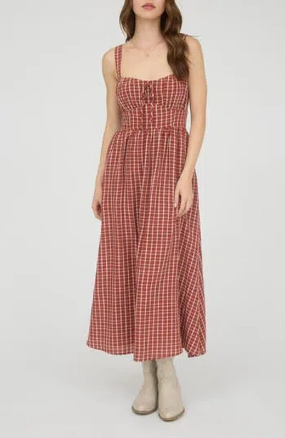 Blu Pepper Milk Maid Sun Dress In Brown