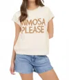 Blu Pepper Mimosa Please Short Sleeve Pullover Sweater In Ivory In Neutral