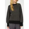 Blu Pepper Mini Jacquard Crewneck Sweater In Black