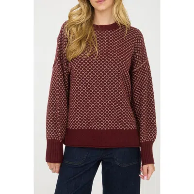 Blu Pepper Mini Jacquard Crewneck Sweater In Multi