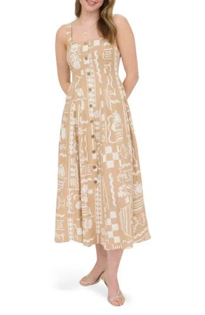 Blu Pepper Mixed Print Midi Sundress