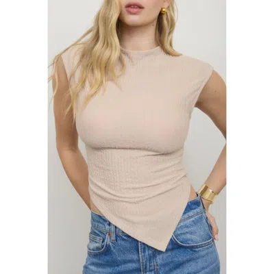 Blu Pepper Mock Neck Handkerchief Hem Top In Multi