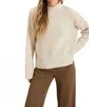 Blu Pepper Mock Neck Knit Sweater In Cream In White