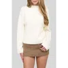 Blu Pepper Mock Neck Long Sleeve Sweater In White
