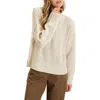 Blu Pepper Mock Neck Rib Sweater In Oatmeal