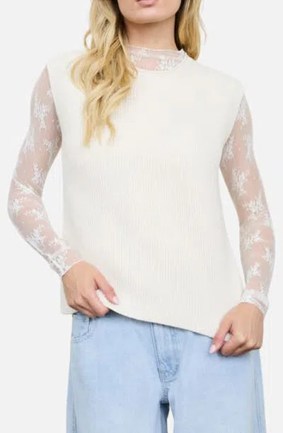Blu Pepper Mock Neck Sweater In Neutral