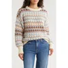 Blu Pepper Multi Color Knit Sweater In Neutral