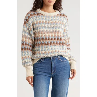 Blu Pepper Multi Color Knit Sweater In Neutral