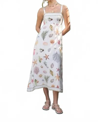 Blu Pepper Nautical Escape Midi Dress In Cream Multi In Gray