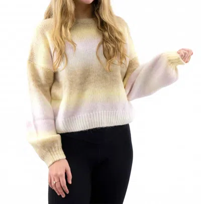 Blu Pepper Ombre Bubble Sleeve Sweater In Yellow In Multi