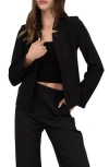 Blu Pepper Open Front Blazer In Black