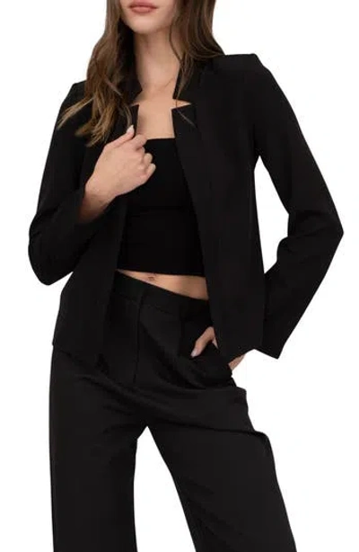 Blu Pepper Open Front Blazer In Black
