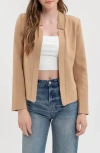 Blu Pepper Open Front Blazer In Khaki