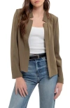 Blu Pepper Open Front Blazer In Olive