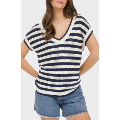 Blu Pepper Open Stitch Short Sleeve Sweater