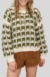 Blu Pepper Open Stitch Sweater In Green