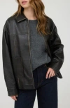 Blu Pepper Oversize Faux Leather Jacket In Black