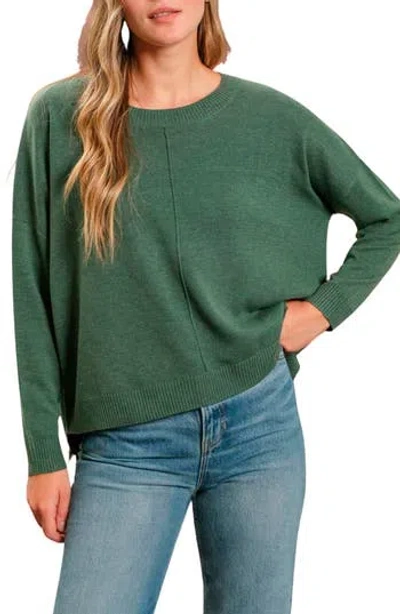 Blu Pepper Oversize Lightweight Sweater In Dark Green