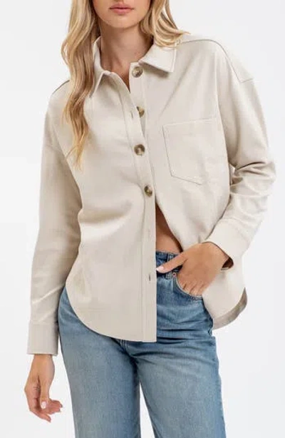 Blu Pepper Oversize Shacket In Cream