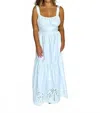 Blu Pepper Palm Maxi Dress In White In Blue