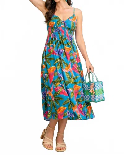 Blu Pepper Paradise Bay Floral Dress In Blue