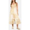 Blu Pepper Patchwork Print Tiered Sundress In Multi