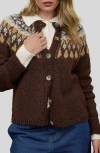 Blu Pepper Pattern Cardigan In Multi