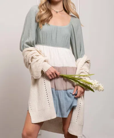 Blu Pepper Perch Mini Dress In Mint In Green