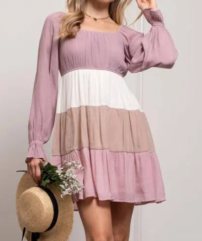Blu Pepper Perched Mini Dress In Dusty Pink In Multi