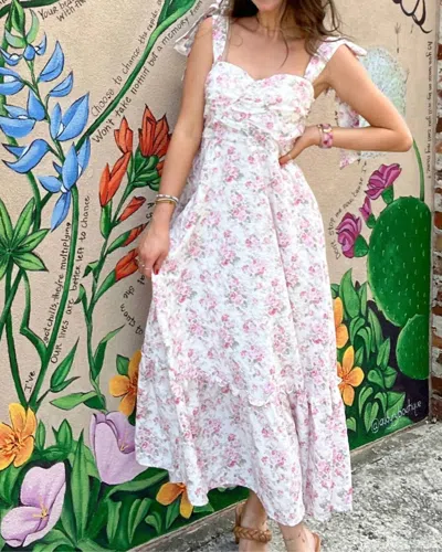 Blu Pepper Petal Whisper Dress In White