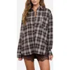 Blu Pepper Plaid Long Sleeve Button Shirt In Multi
