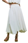 Blu Pepper Pleated Maxi Skirt In Cream