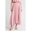 Blu Pepper Pleated Maxi Skirt In Light Pink
