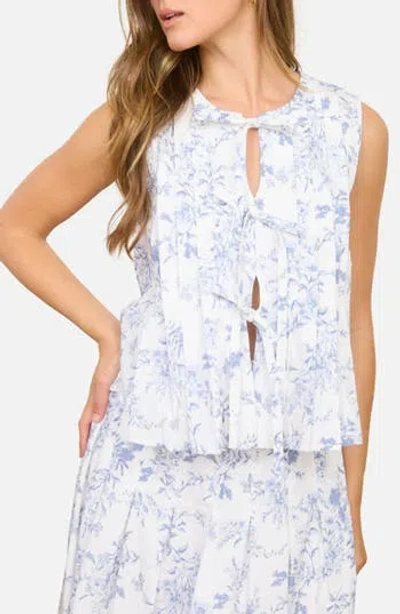 Blu Pepper Pleated Top In Blue