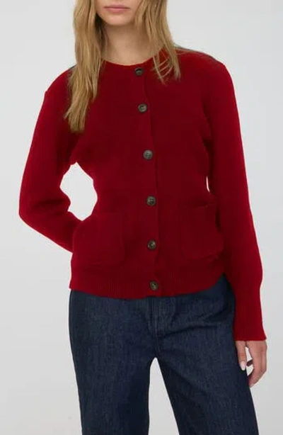 Blu Pepper Pocket Cardigan In Red