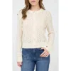 Blu Pepper Pointelle Cardigan In Neutral
